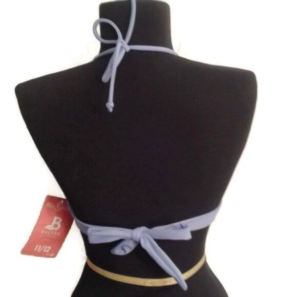 Baltex Size 12 Womens Striped Halter Bikini Top Nylon Spandex Purple New - Picture 3 of 5